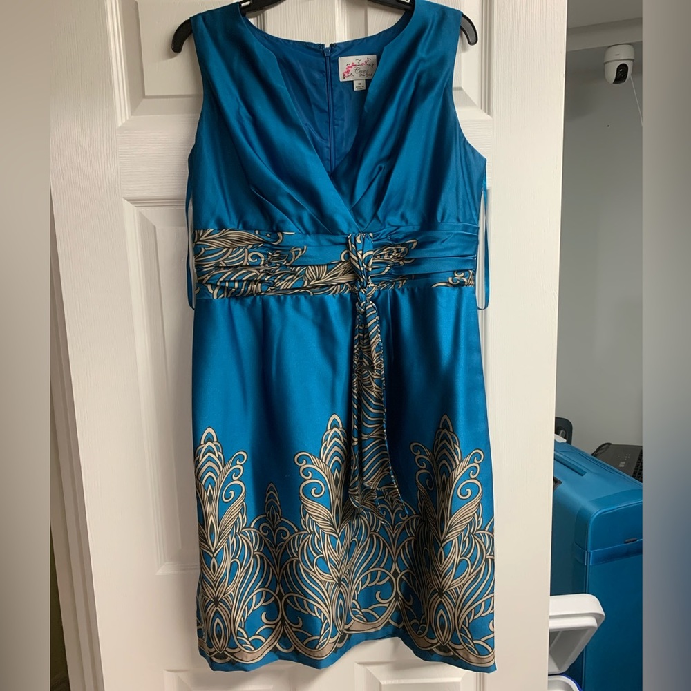 Cece’s New York Reina Dress in Blue and Gold